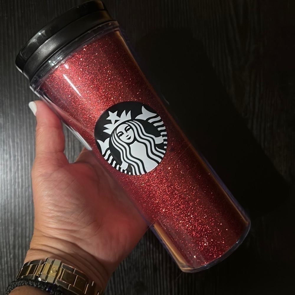 Starbucks Red Glitter Tumbler 16oz